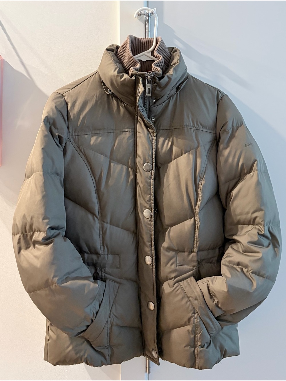 Esprit Olive Green Quilted Puff Jacket